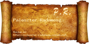 Paleszter Radamesz névjegykártya
